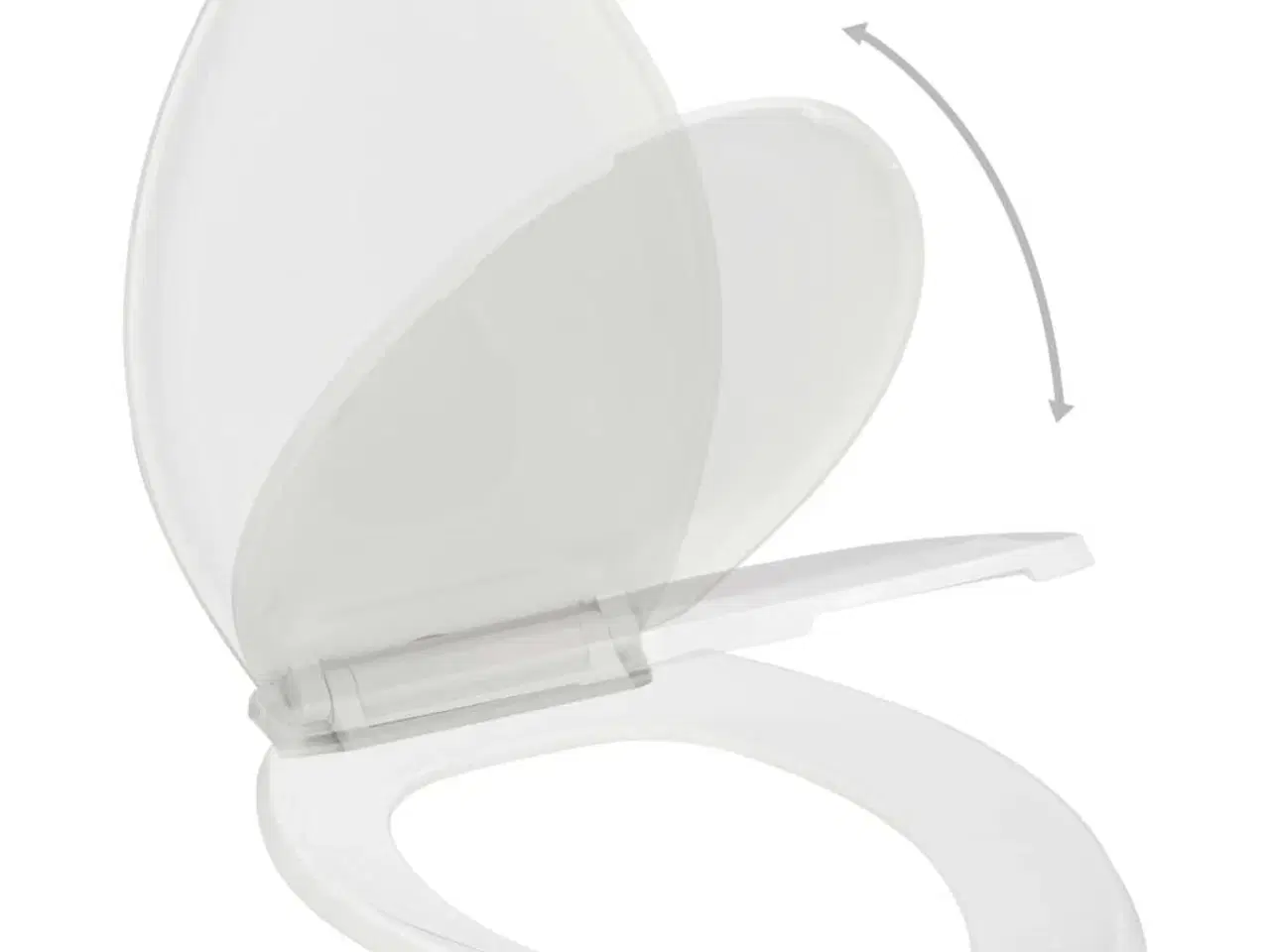 Billede 1 - Toiletsæde med soft-close og quick release-design hvid