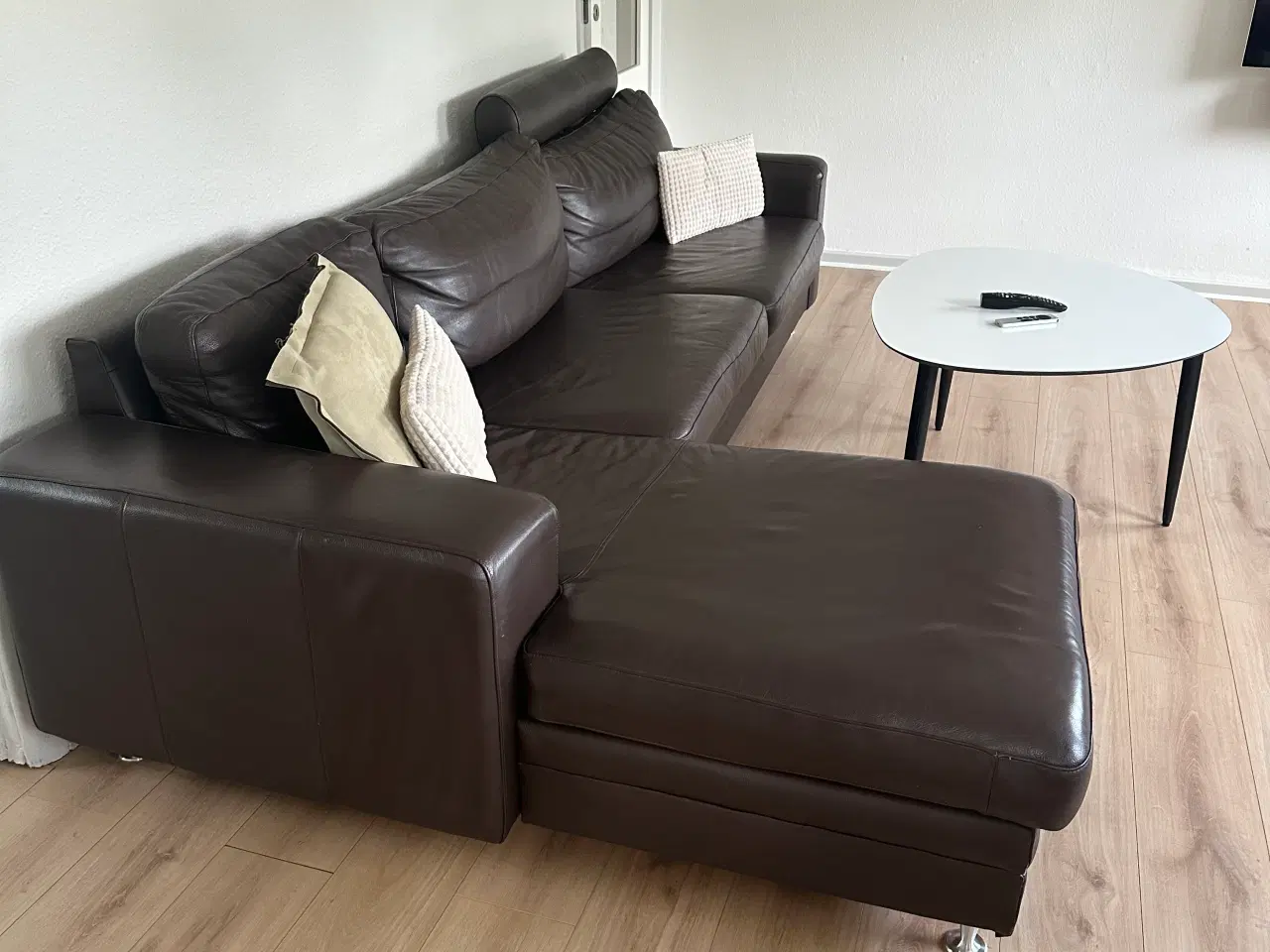 Billede 2 - Læder chaiselong sofa fra Hjort Knudsen