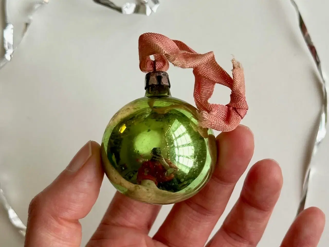 Billede 4 - Gammel julekugle, lille grøn