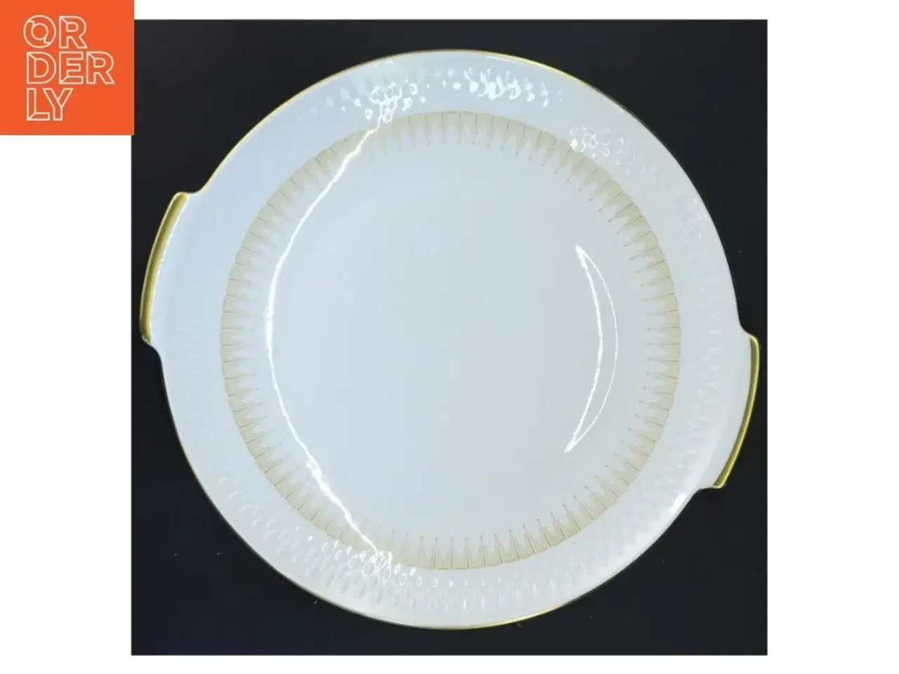 Billede 2 - Porcelænsfade med guldkant (str. Ø 20,5&ø28 cm)