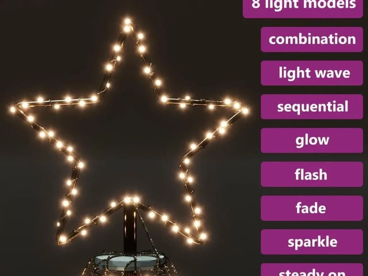 Billede 3 - Juletræ med metalstolpe 500 LED'er 3 m varmt hvidt lys
