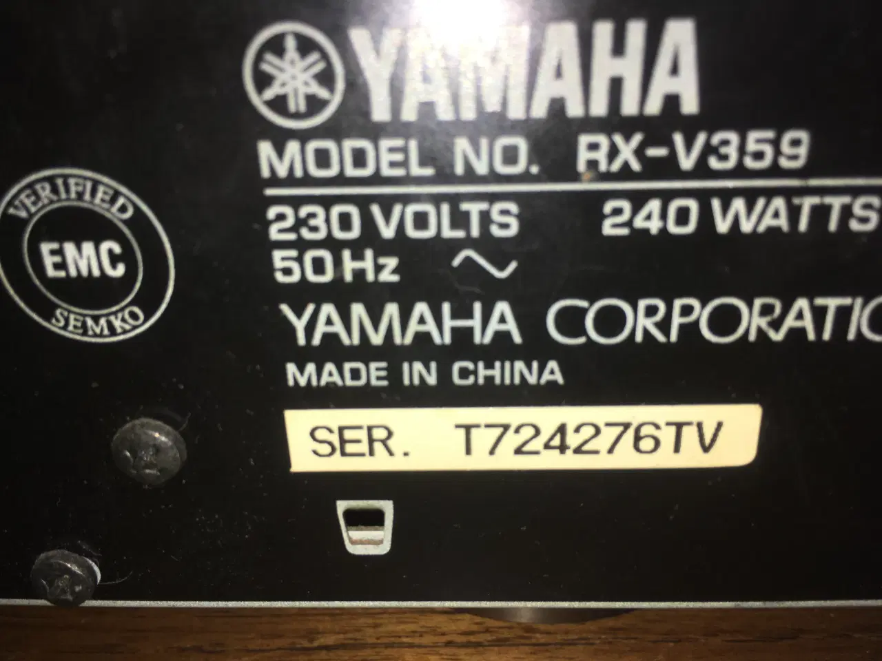 Billede 4 - Receiver, Yamaha, RX-V359, 100 W