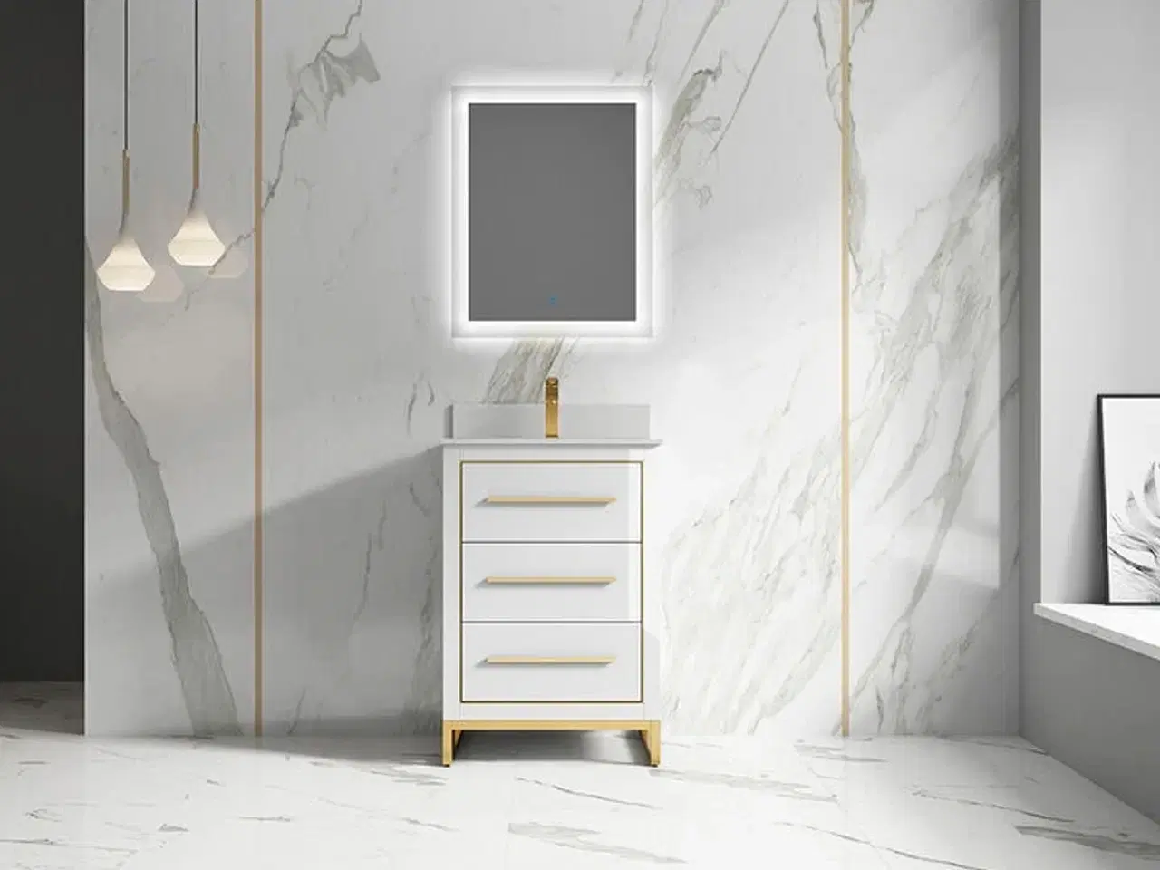 Billede 2 - Baderumsmøbel, Colombia, White, 60