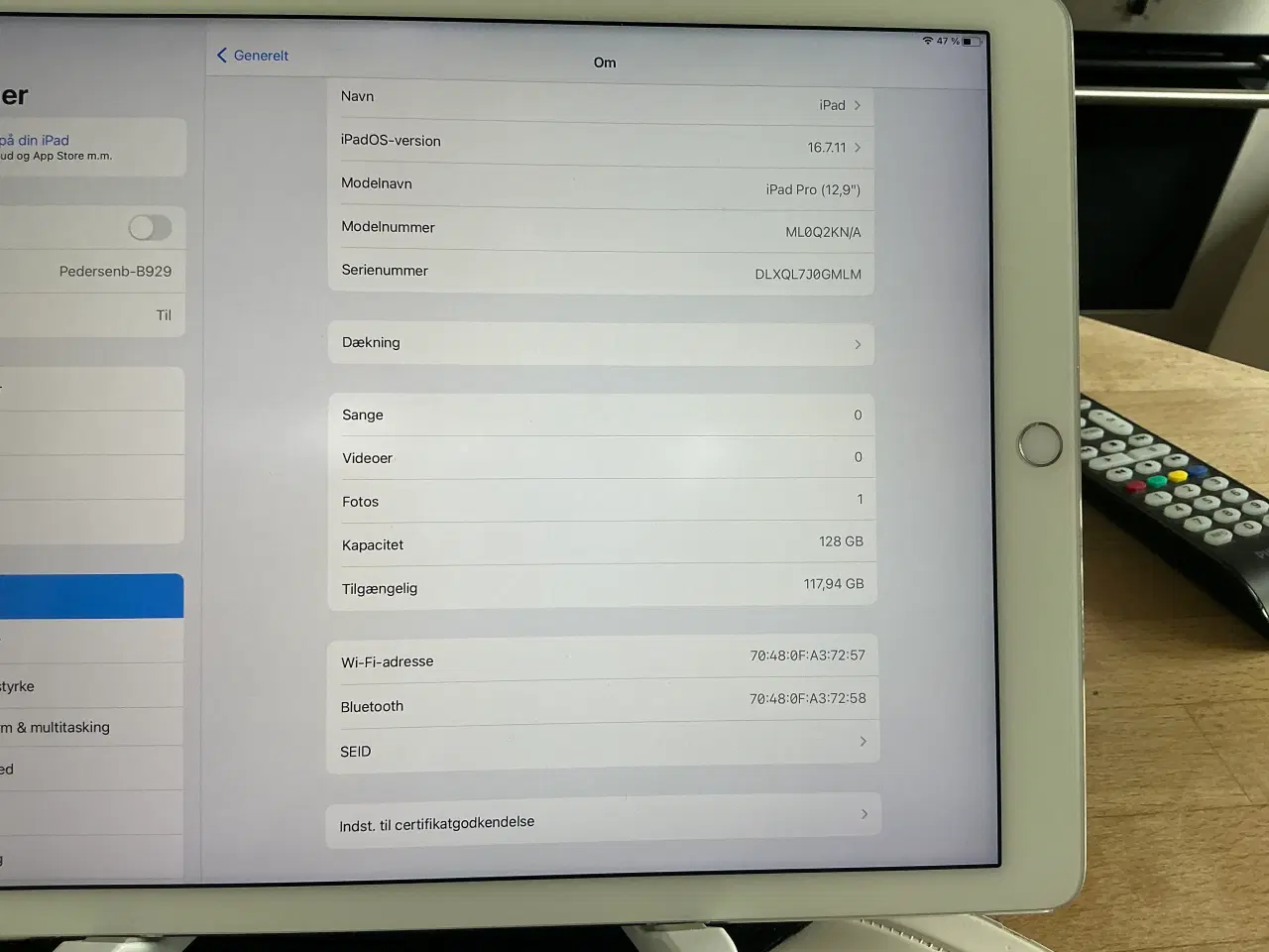 Billede 4 - iPad Pro 12,9 WI-FI  128GB