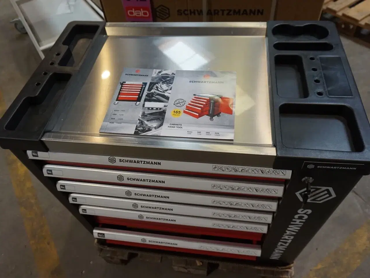 Billede 10 - Schwartzmann værktøjsvogn. Seks skuffer inkl. værktøj Red/Black