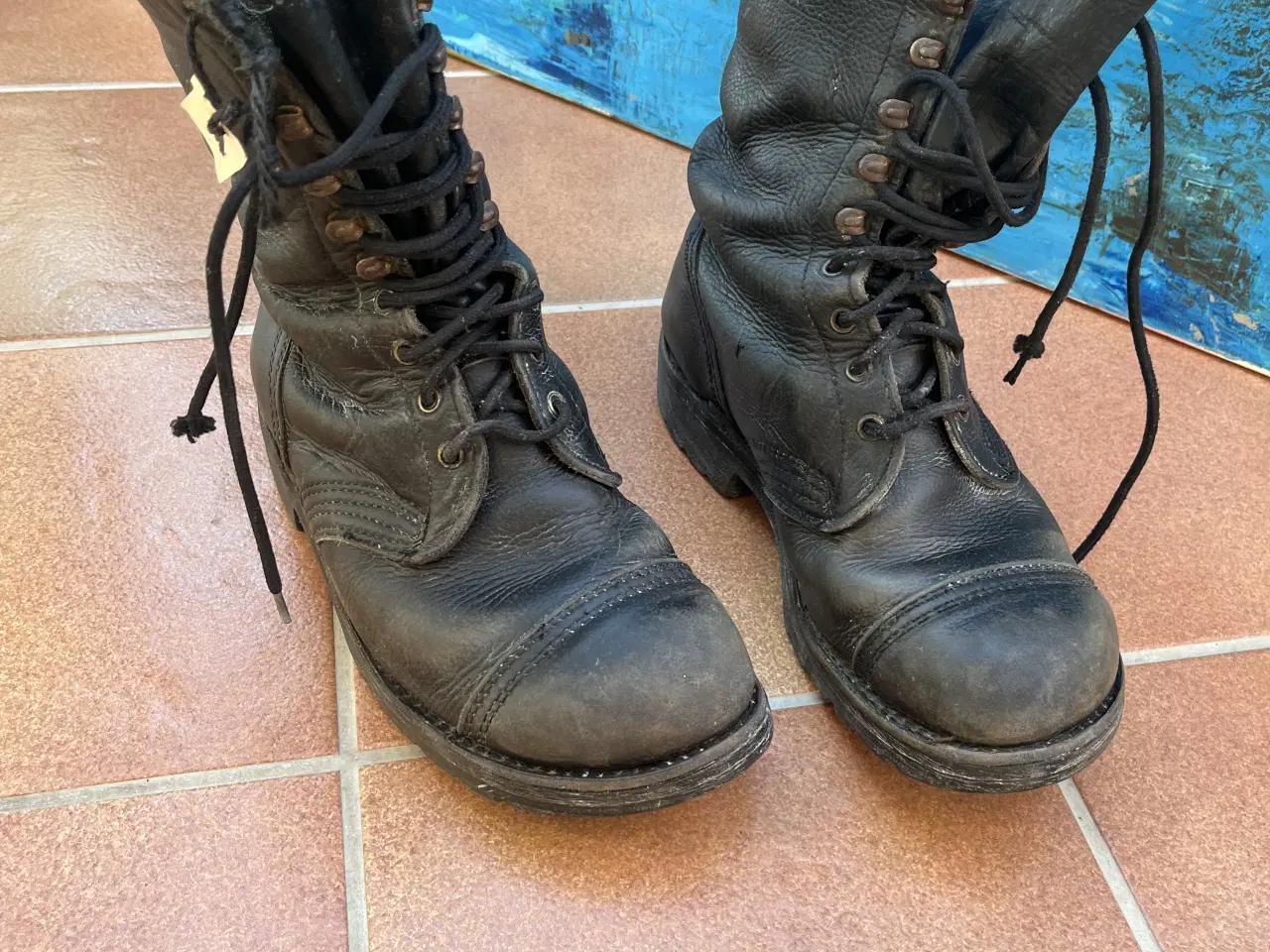 Billede 1 - Militærstøvler brugte i sort