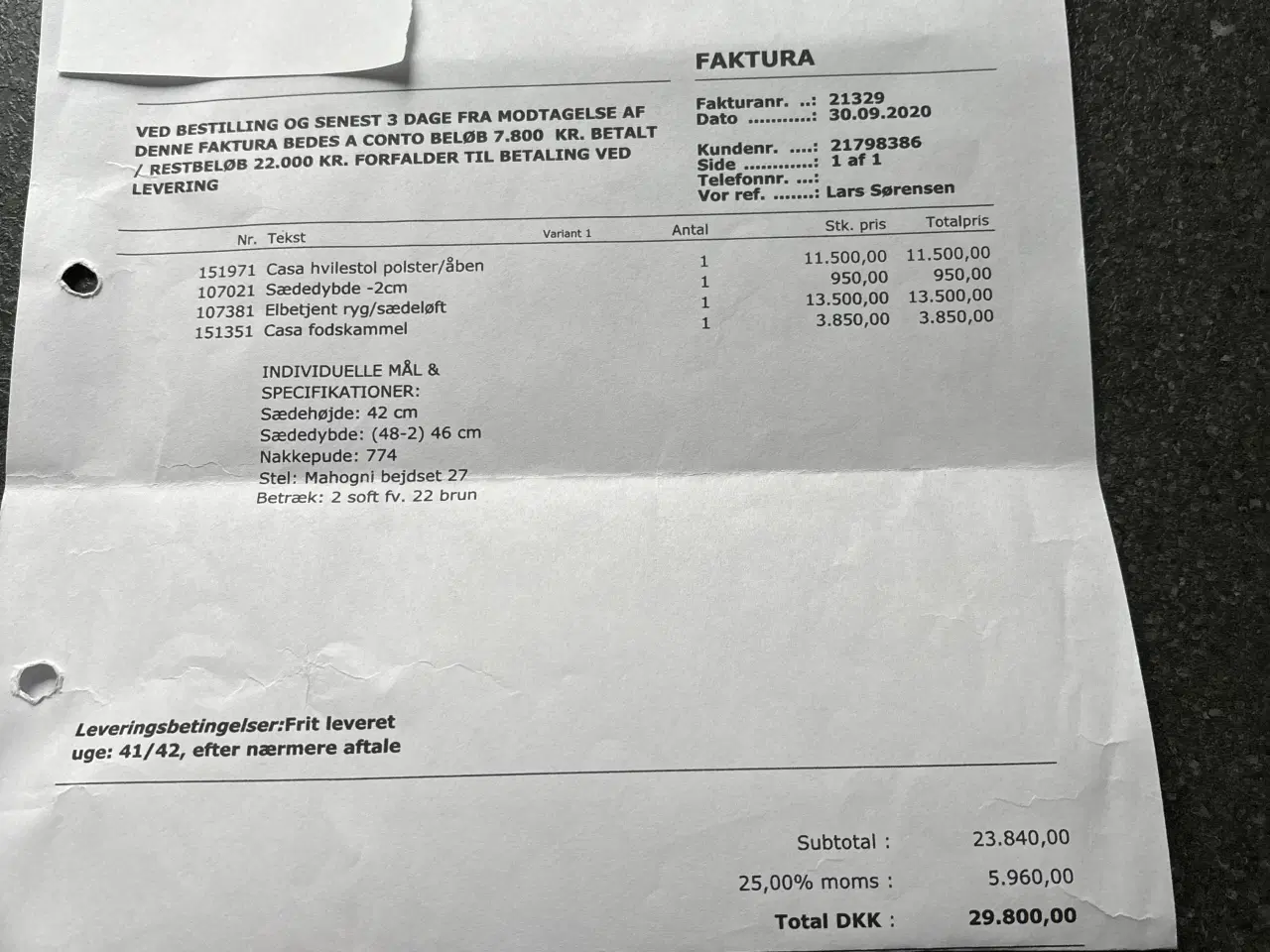 Billede 3 - Farstrup Casa hvilestol med fodskammel