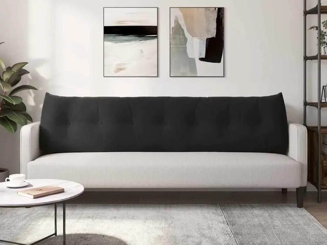 Billede 4 - Rygpude Sort 200 x 24 x 50 cm Fløjl