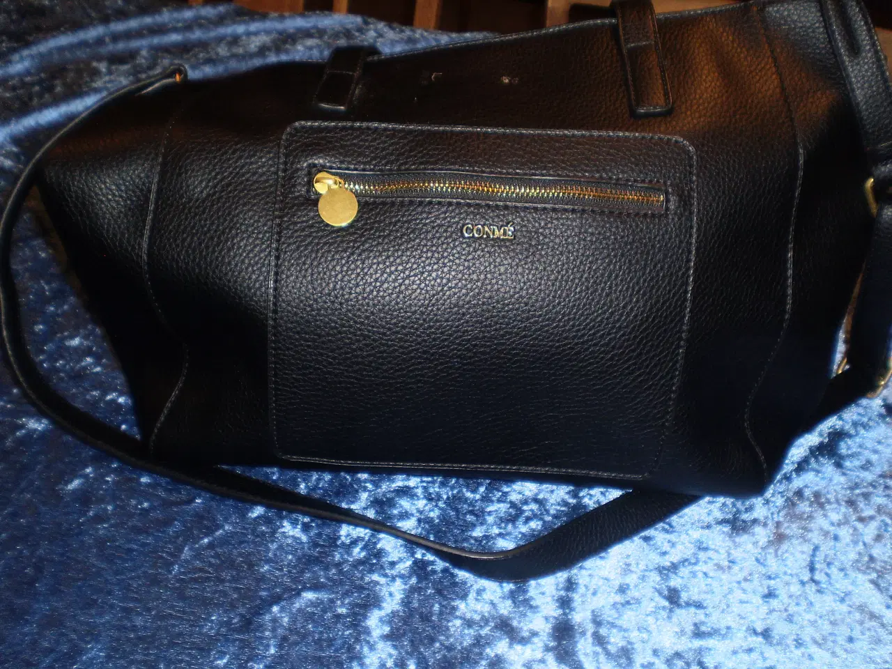 Billede 1 - Flot Læder Dametaske, sort m/flere indv. rum.