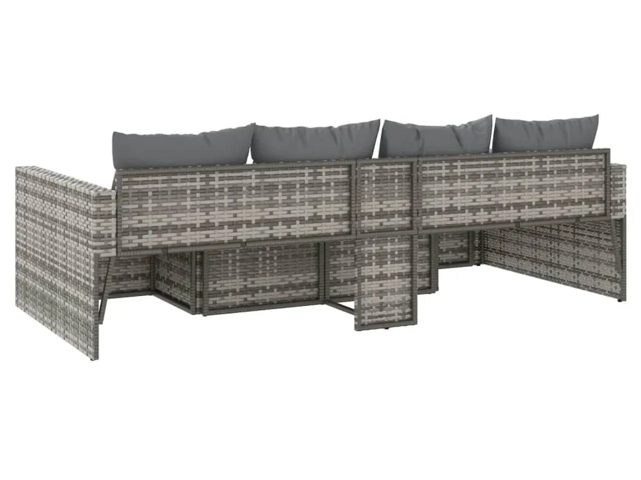 Billede 6 - Loungesæt til haven 2 dele med hynder polyrattan grå