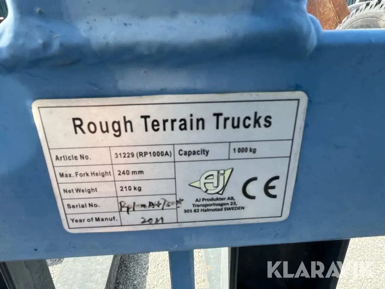 Billede 5 - Terrængående pallevogn AJ RP1000A