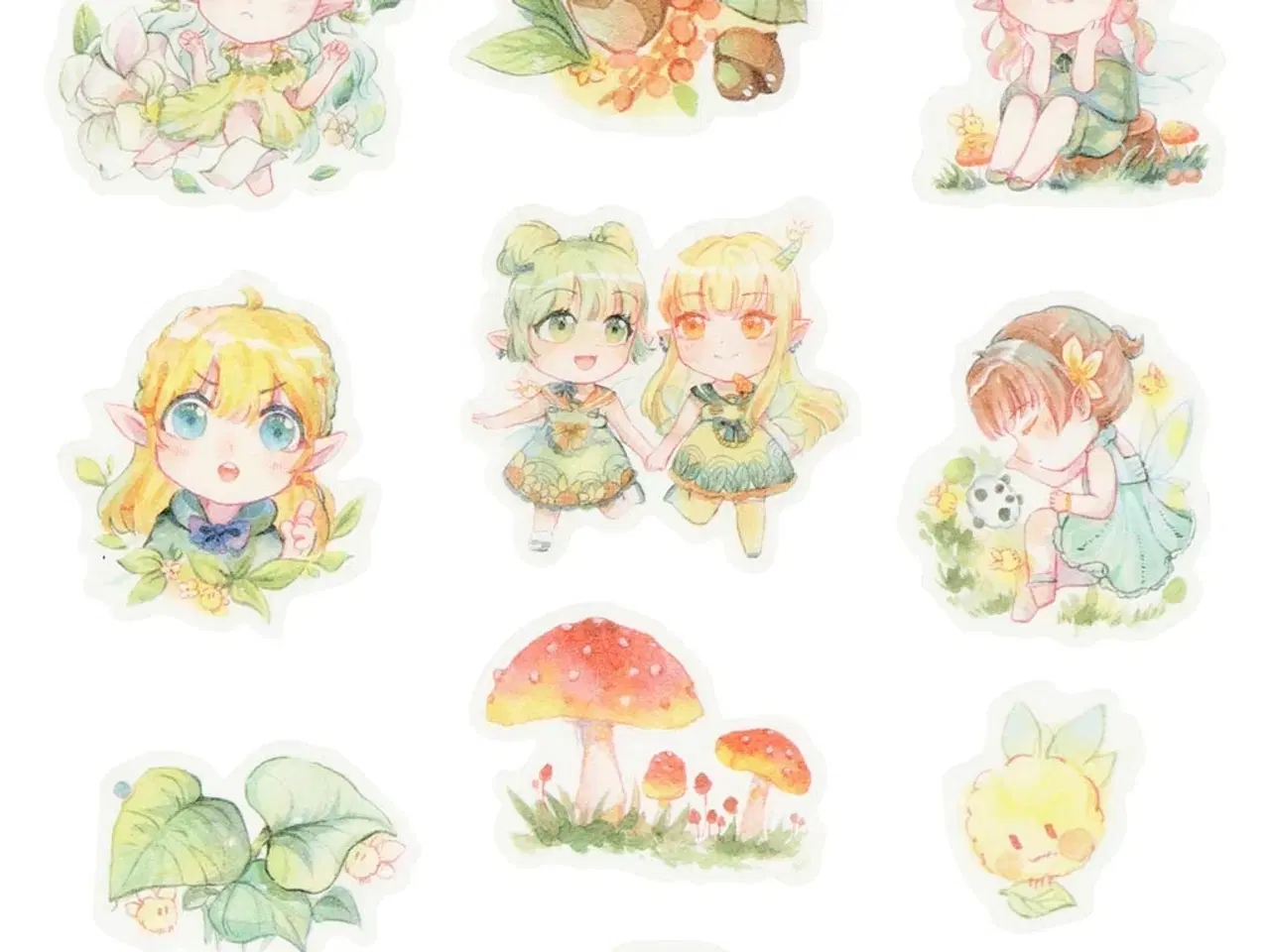 Billede 1 - Washi Stickers med Småpiger - 30 stk. 20-50 mm