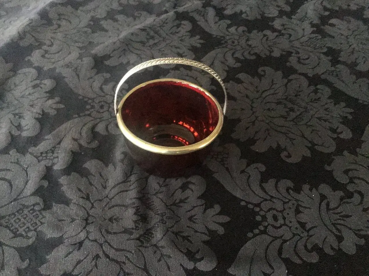 Billede 2 - Antik rød glas sukkerskål