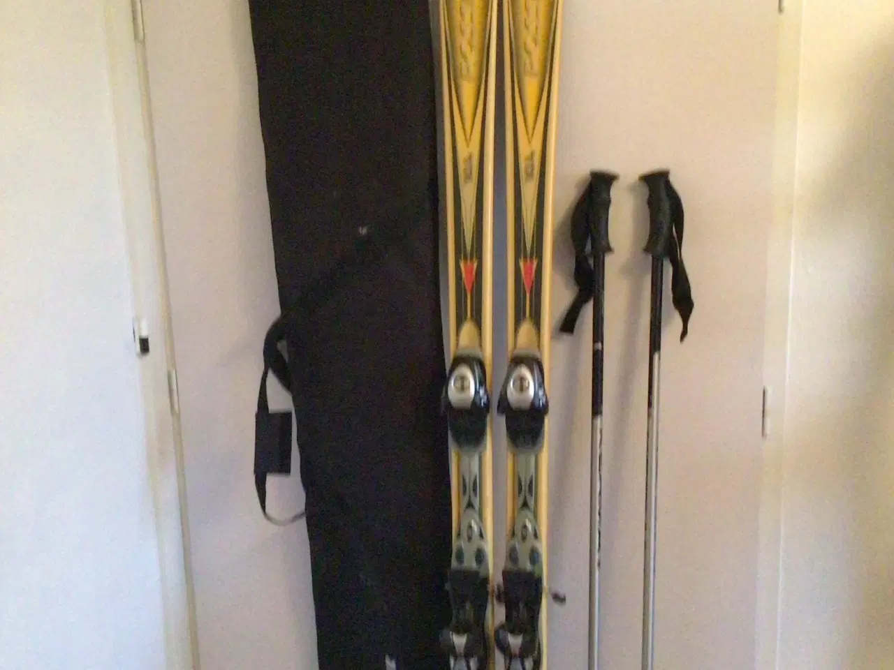 Billede 1 - Alpin ski (184cm)med skistave (130)og skipose.    