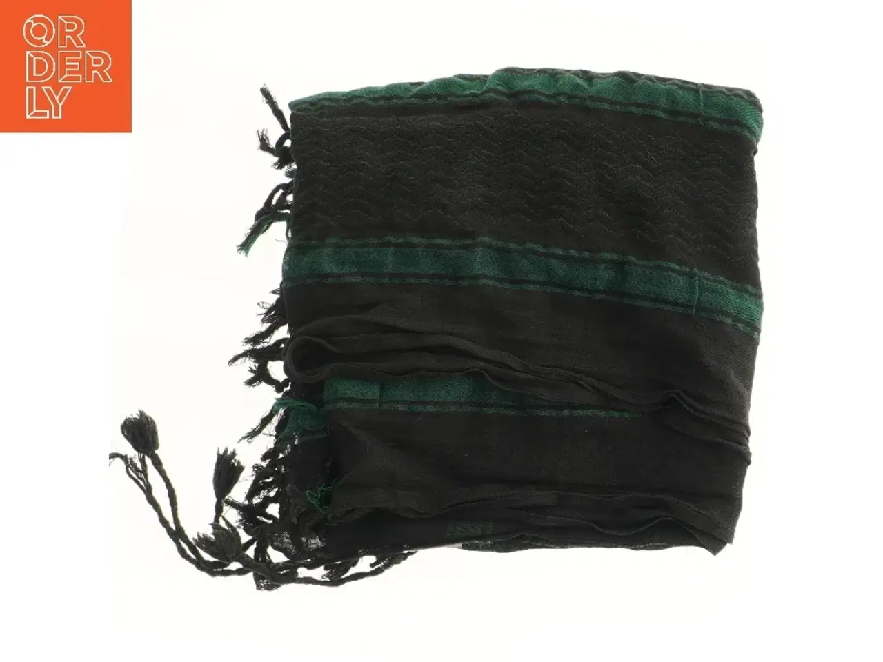 Billede 2 - Sort og grøn tørklæde (str. 110x116 cm)