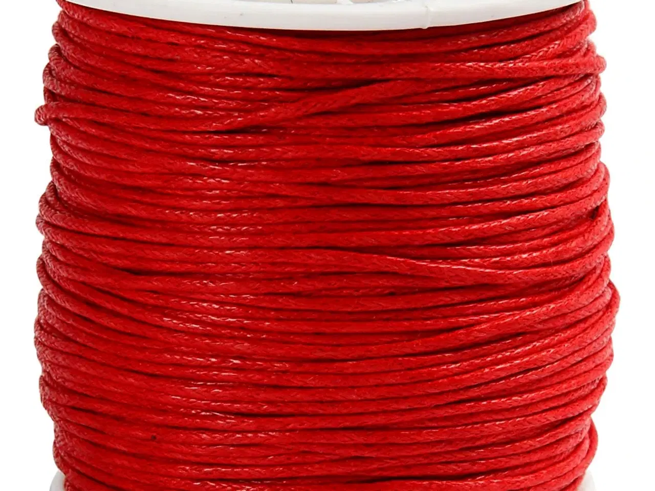 Billede 1 - Vokset Rød Bomuldssnor 1 mm - 40 m til Kreative Projekter