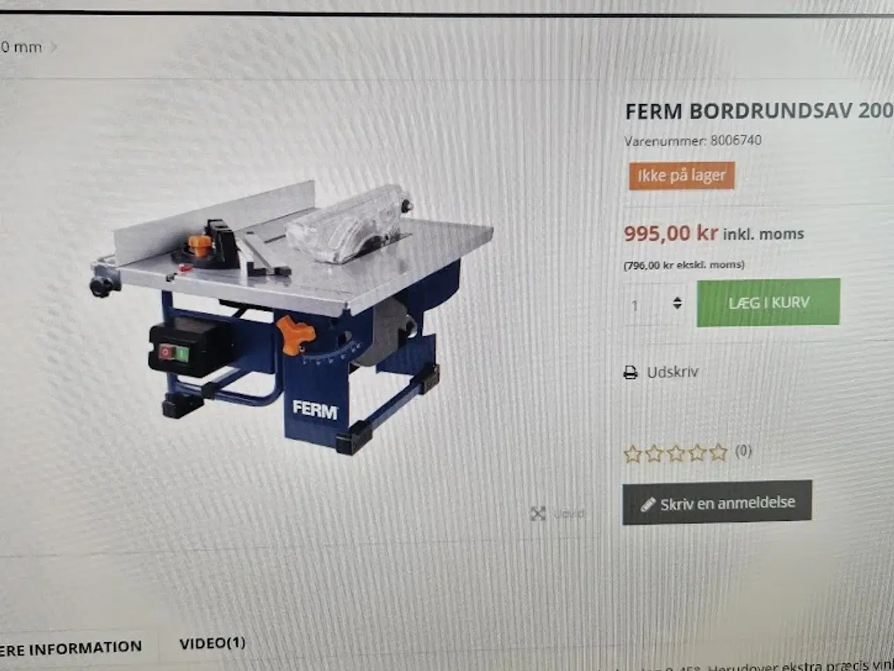 Billede 1 - Bordrundsav, Helt ny