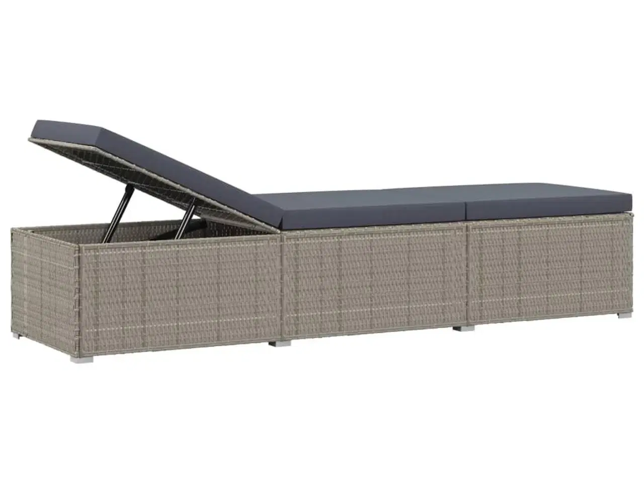 Billede 6 - Liggestol med hynde polyrattan grå
