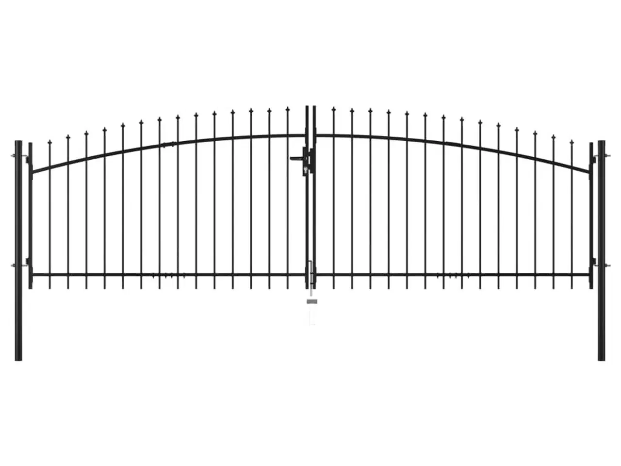 Billede 1 - Hegnslåge med 2 døre spydspidser 400 x 175 cm