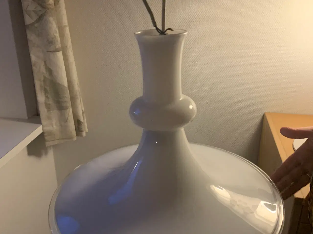 Billede 2 - Pendel, Holmegaard  Klassisk hvid glas ingen fejl