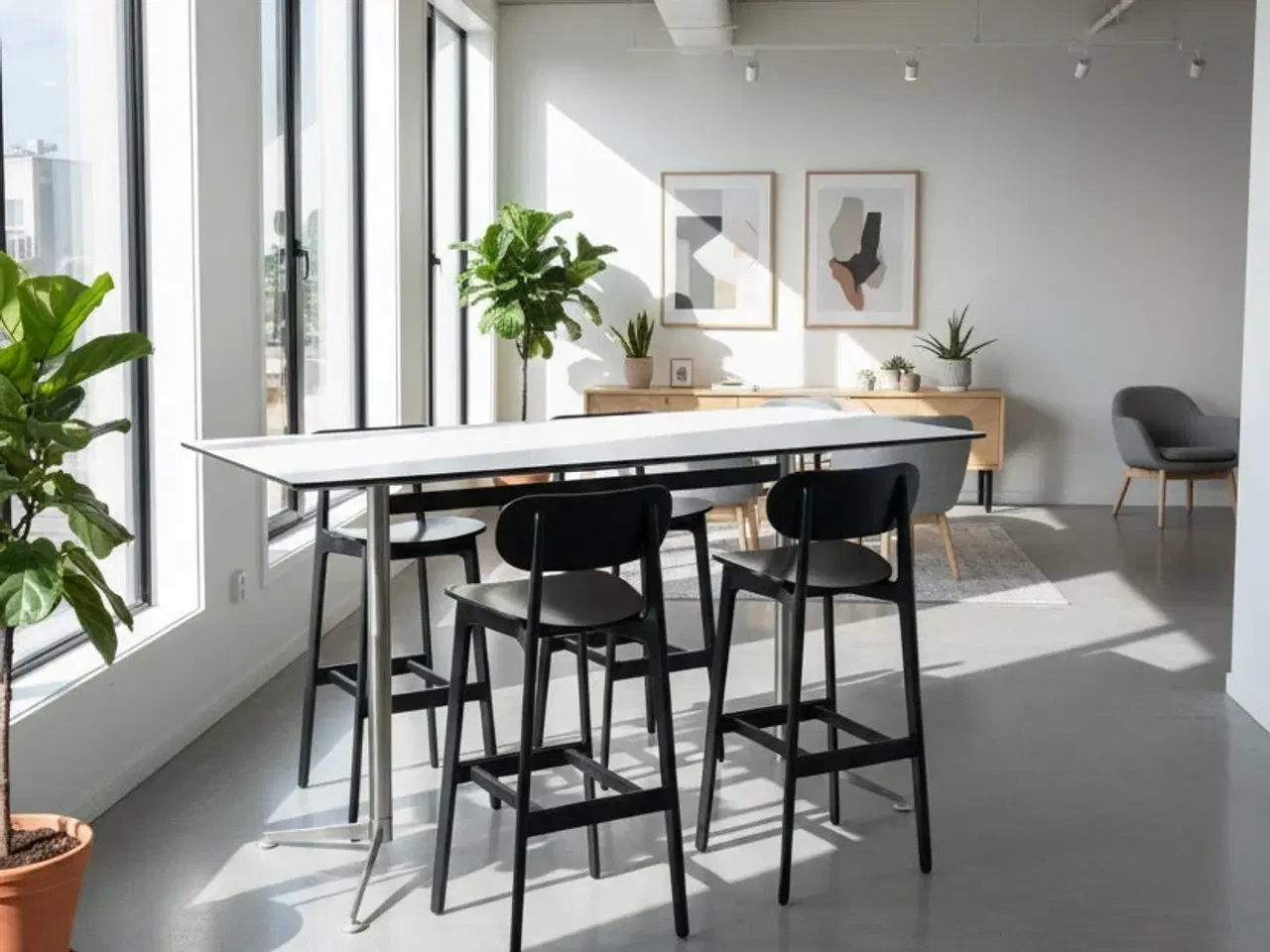 Billede 2 - Paustian Spinal Højbord – Hvid/Grå Stel 200x90 cm