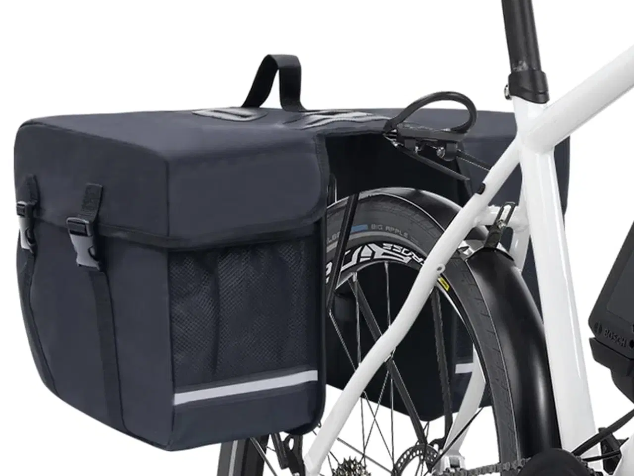 Billede 2 - Dobbelt cykeltaske til bagagebærer vandtæt 35 l sort