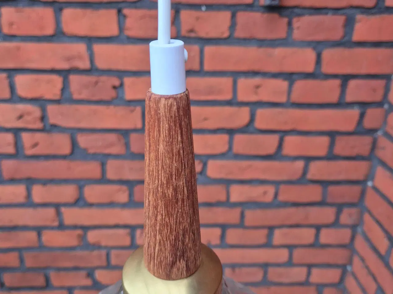 Billede 14 - Fed glaslampe med top i teak