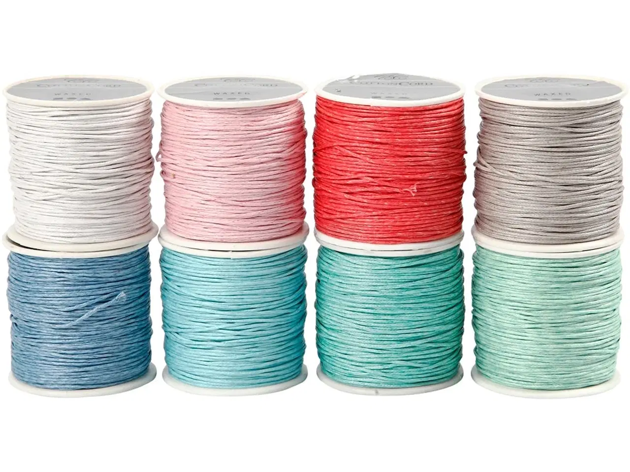 Billede 1 - Bomuldssnor, tykkelse 1 mm, ass. farver, 8x40m/ 1 pk.