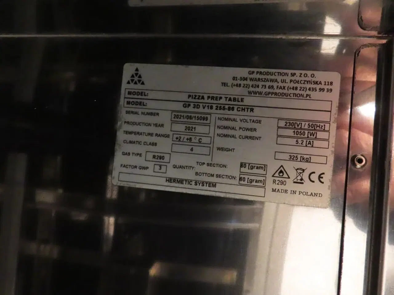 Billede 4 - Kølebord GP PRODUCTION Pizza Prep Table