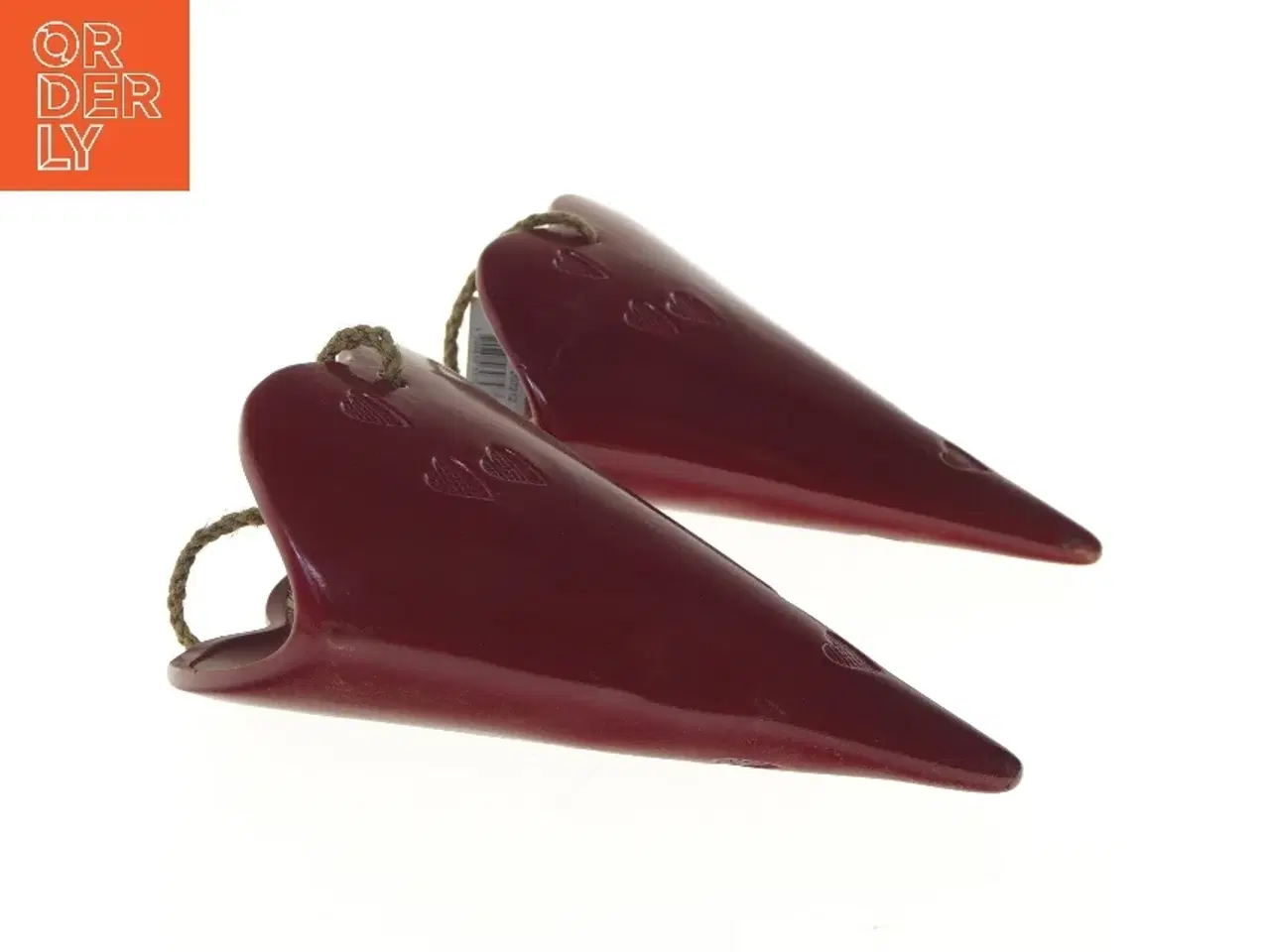 Billede 3 - Røde hjerteophæng (str. 2 styk, 26x20x10 cm)