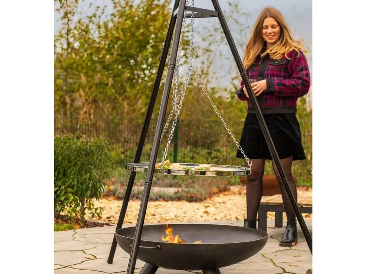 Billede 10 - BBGRILL grill med trefod sort 172 cm BBQ TRIPOD