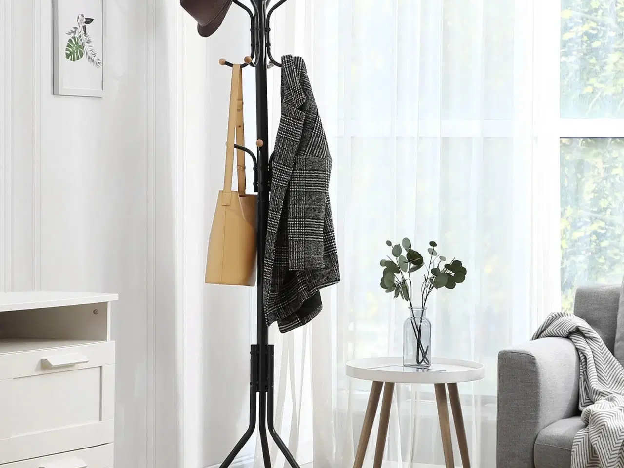 Billede 3 - Stumtjener metal garderobestativ, 182 cm, sort