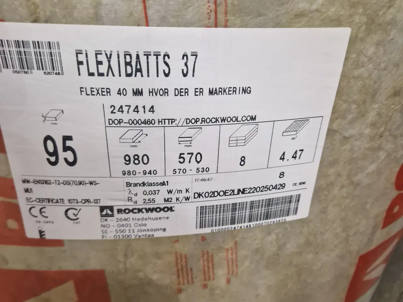 Billede 1 - Rockwool 95mm Flexibatt 37 - 7 Pakker