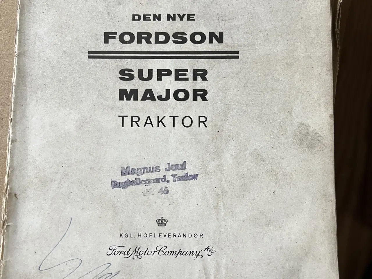 Billede 1 - Fordom Super Major traktor håndbog