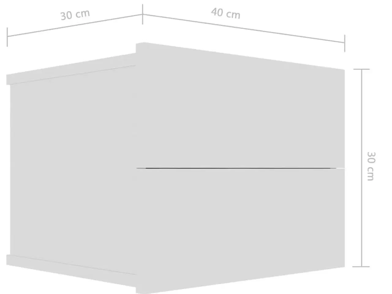 Billede 7 - Sengebord 40x30x30 cm konstrueret træ hvid