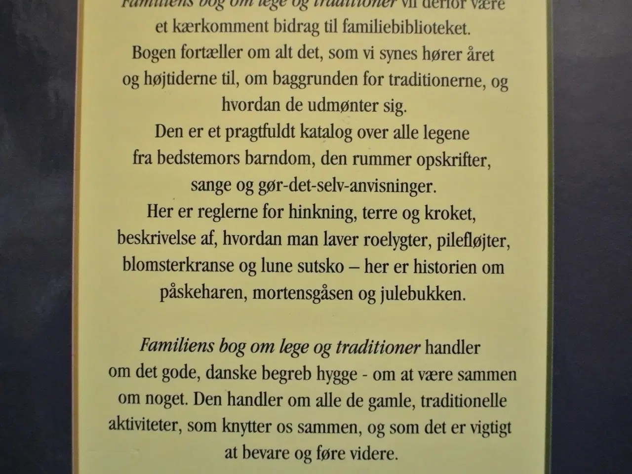Billede 4 - familiens bog om lege og traditioner, Af erik rønh