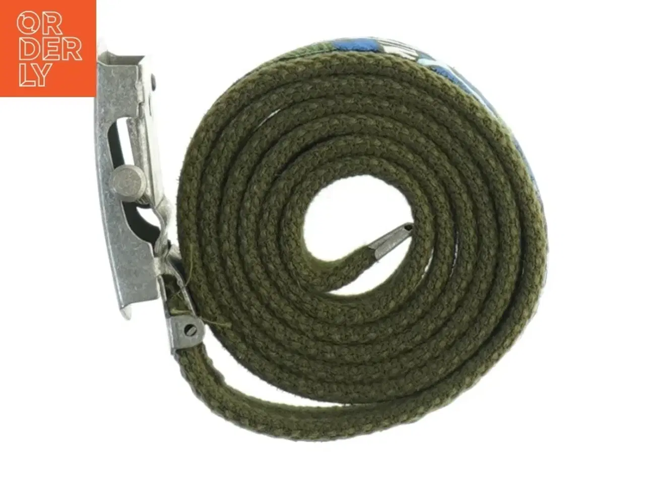 Billede 2 - Mønstet stofbælte med metalspænde (str. 100 x. 4 cm)