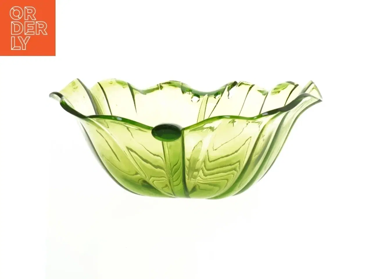 Billede 2 - Grøn glaskål (str. 32x27,5 cm)