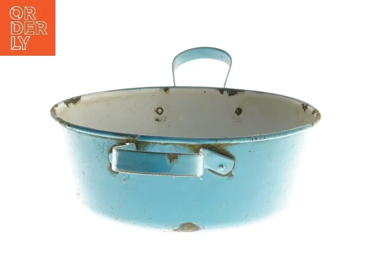 Billede 2 - Blå emaljeret si med hank, madam blå emalje (str. Ø 19 cm)
