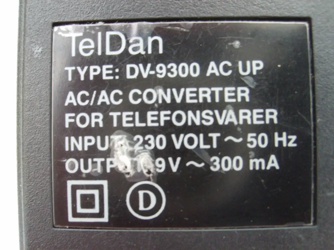 Billede 3 - TelDan Strømforsyning AC/AC Adapter 9V~ 300mA