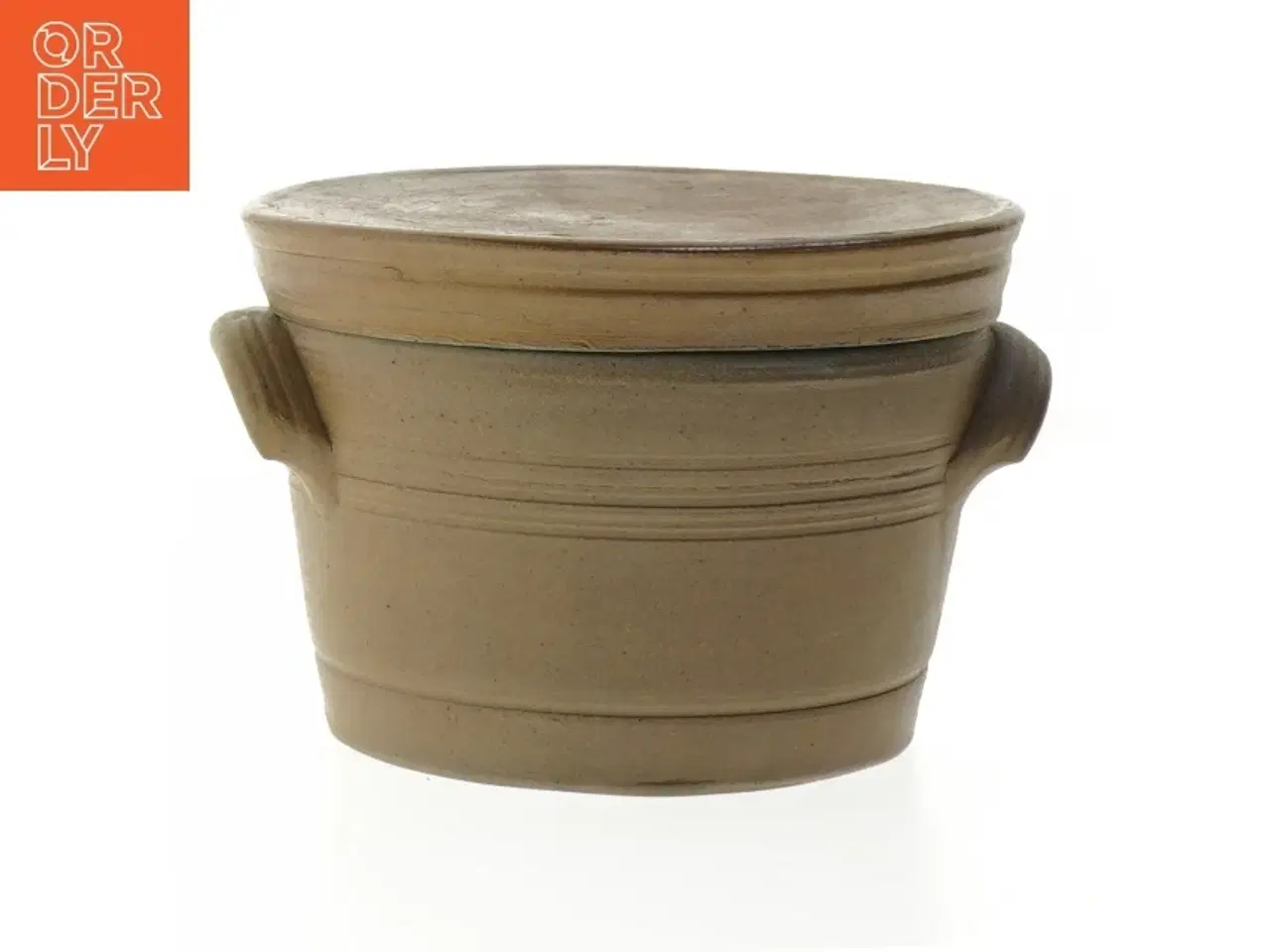 Billede 1 - Keramikbeholder med låg (str. Ø. 12,5 cm. længde, 9,5 cm)