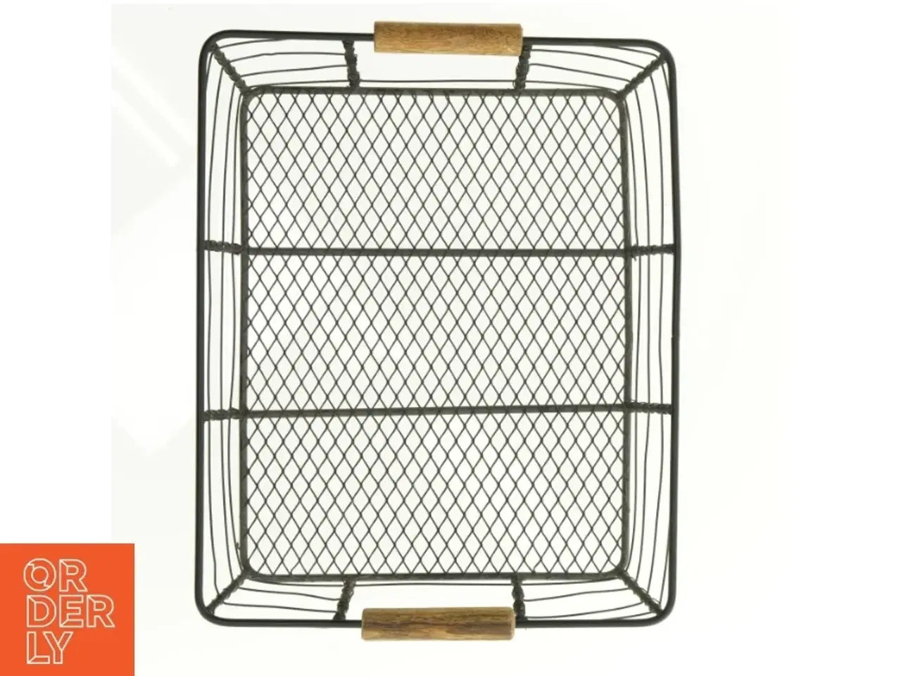 Billede 4 - Fil de Fer Metalbakke med træ håndtag (str. 34 x 24 cm)