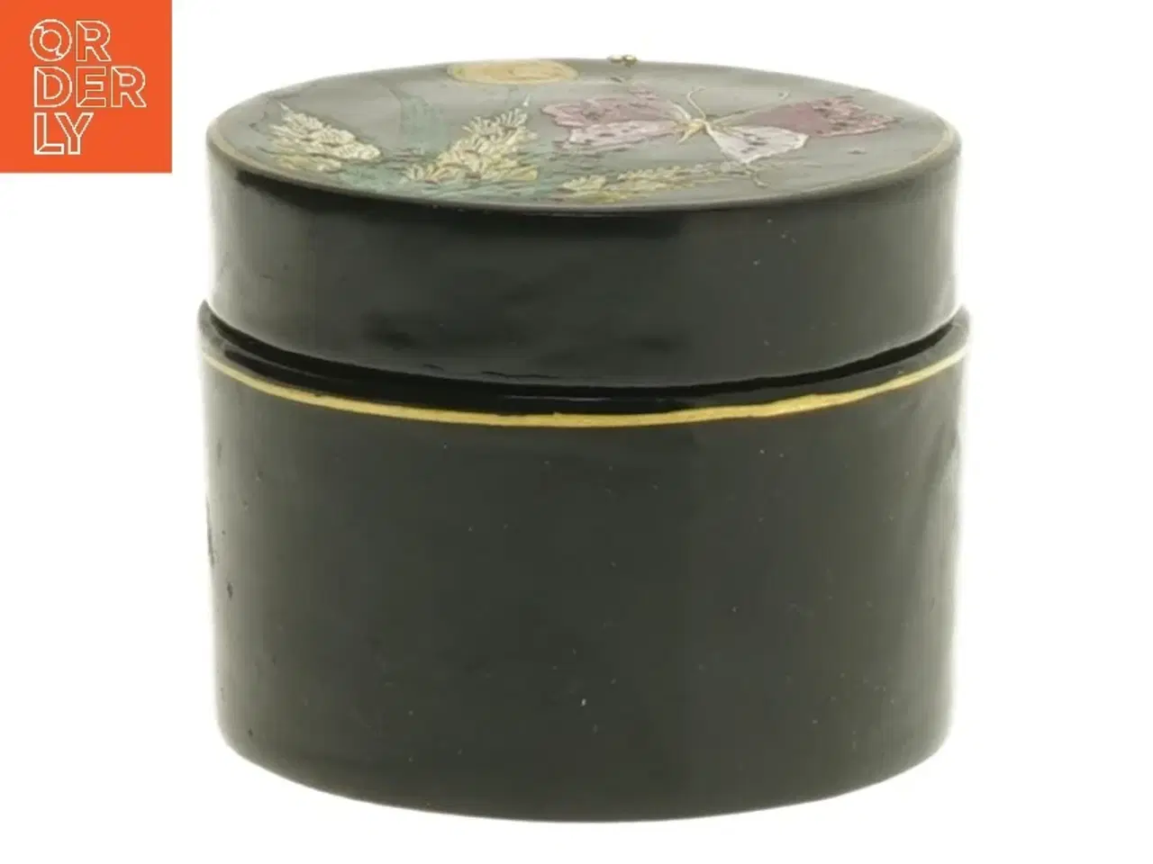 Billede 2 - Dekoreret rund æske (str. Ø 7,5 cm)