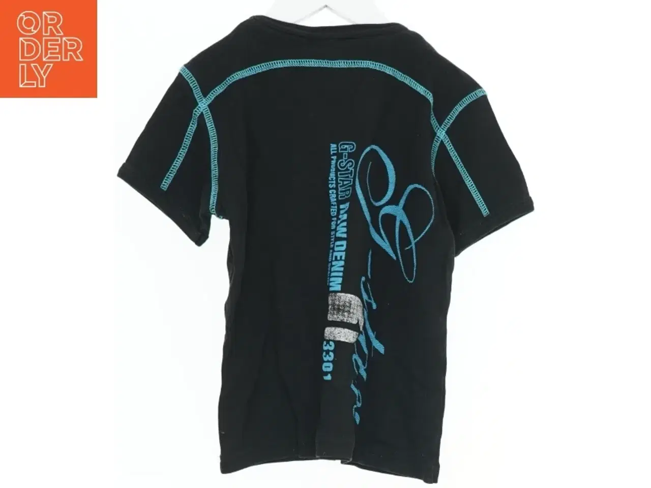 Billede 2 - Sort G-Star t-shirt med blå detaljer fra G-star Raw (str. 128)