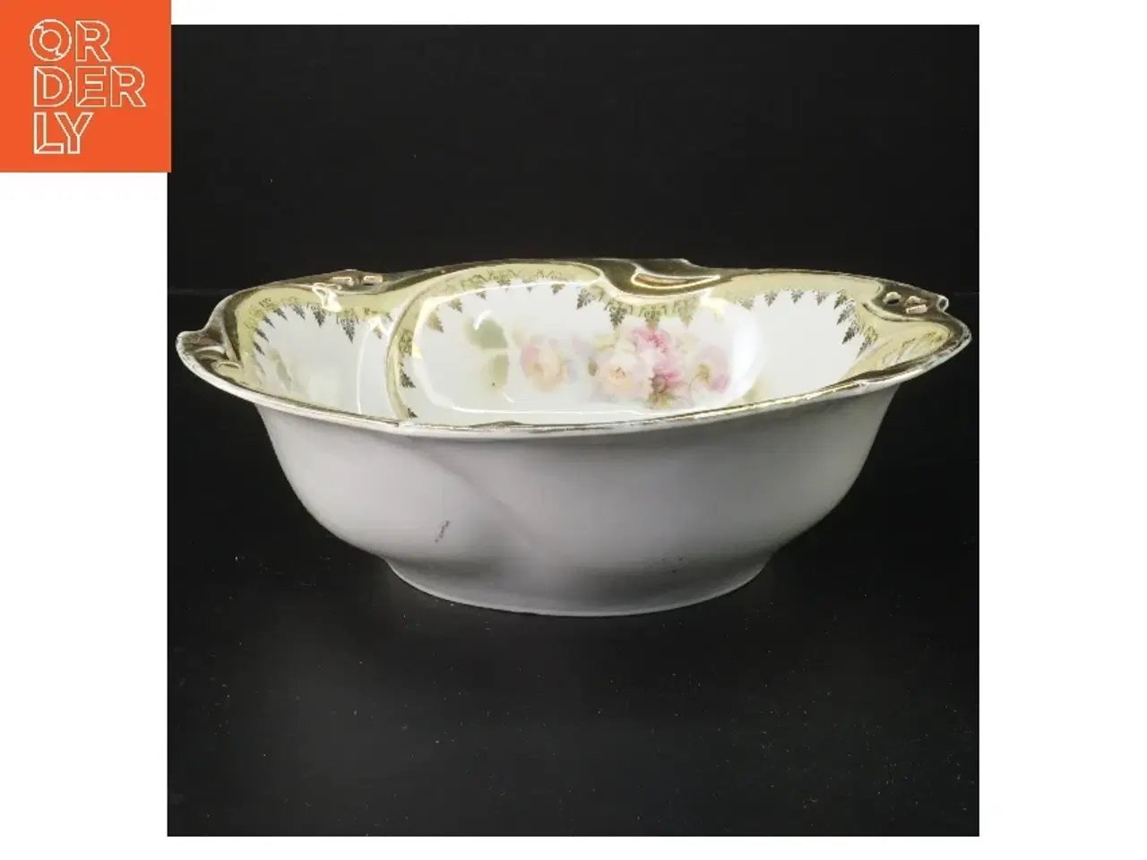 Billede 1 - Dekorativ skål med blomsterdesign (str. Ø 24 cm)