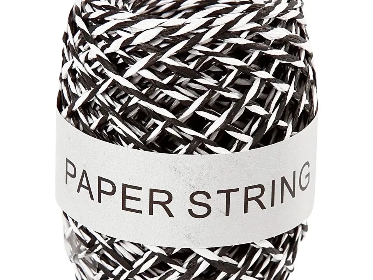 Billede 1 - Højkvalitets Papirsnor 1 mm, Sort/Hvid, 50 m
