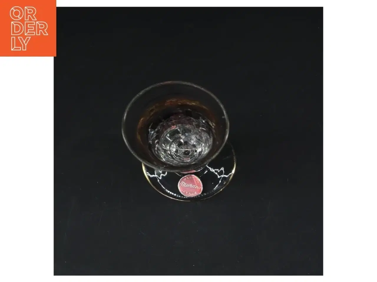 Billede 2 - Dekorativt vinglas med gulddetaljer fra Muligvis Murano (str. Ø. 6 cm. længde. 17 cm)