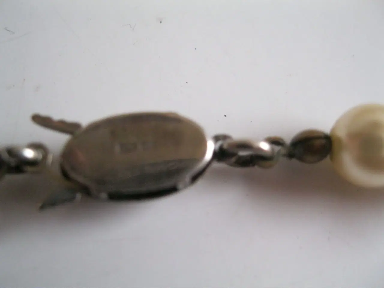 Billede 3 - Perlekæde med sterling lås 43 cm.