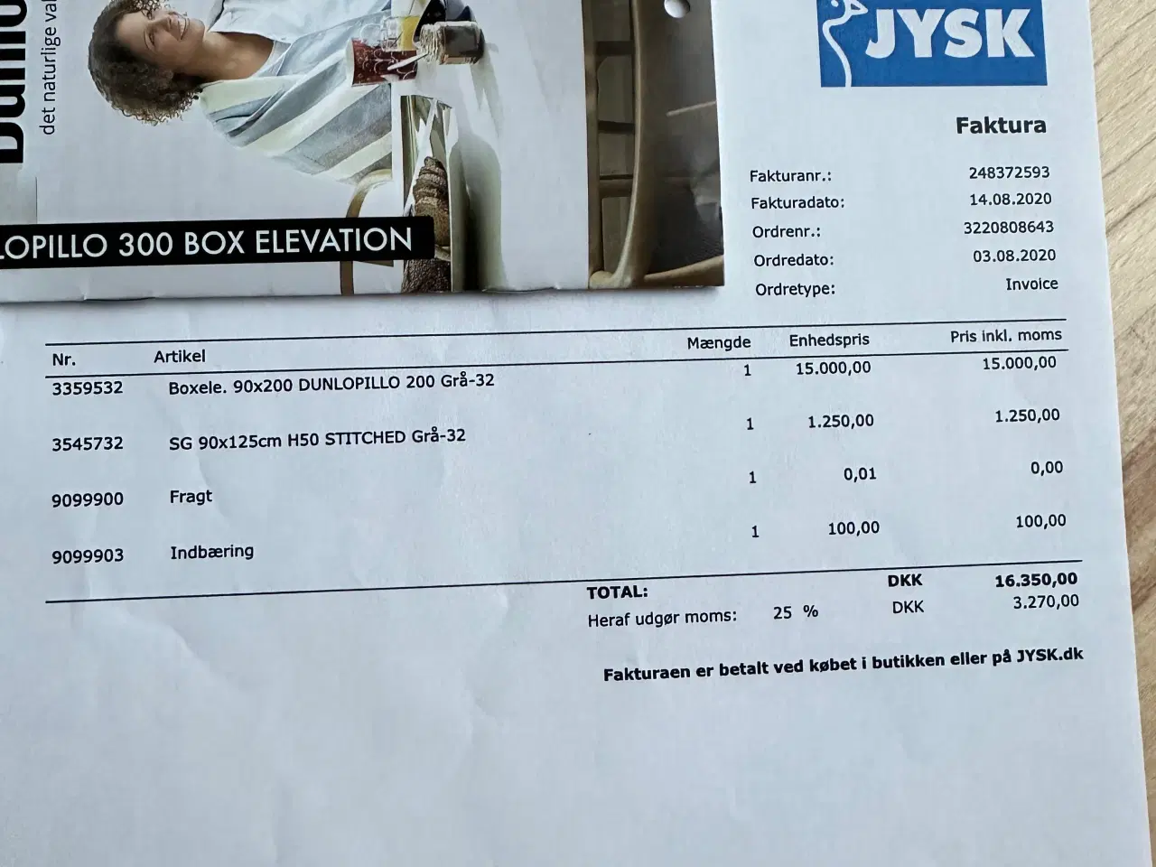 Billede 6 - Elevationsseng fra Jysk, Dunlopillo