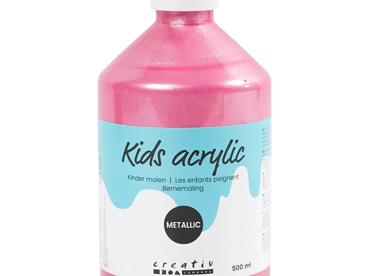 Billede 1 - Lyserød Metallic Akrylmaling 500ml - Semidækkende